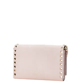 ヴァレンチノ ロックスタッズ チェーンウォレット ショルダーバッグ ピンク レザー レディース Valentino 【中古】